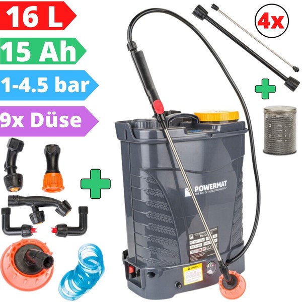 Akku SprüHgeräT RüCken DrucksprüHer 12V PumpsprüHer DüNger Gartenspritze 16 L-image