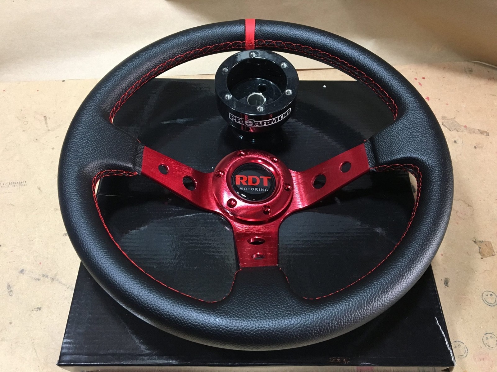 Steering Wheel Deep Dish Red Black+ Black Hub Polaris RZR 800/900/1000