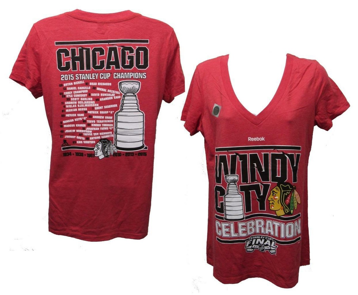 Chicago Blackhawks 2015 Stanley Cup Champions Womens Size L Large