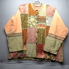 Vtg Flashback Size 3xembroidered Patches Peachy Blend Colors Coat Jacket