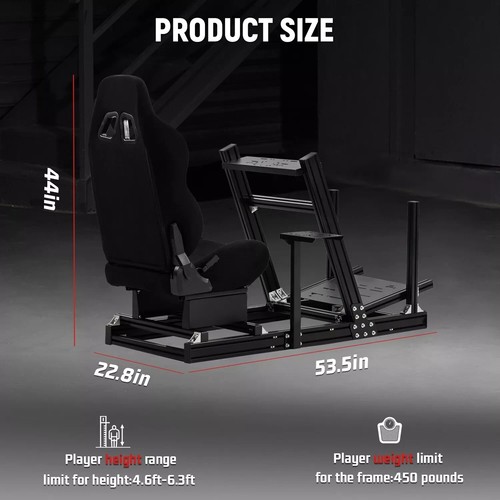 Dardoo Aluminium Racing Sim Cockpit cavalletto ruota con sedile gioco adatto per Logitech - Foto 2 di 7