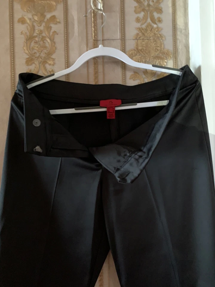 NWT! JS COLLECTIONS COCKTAIL/PARTY BLACK SATIN STRETCH PANTS SIZE 10 - Image 4 of 4