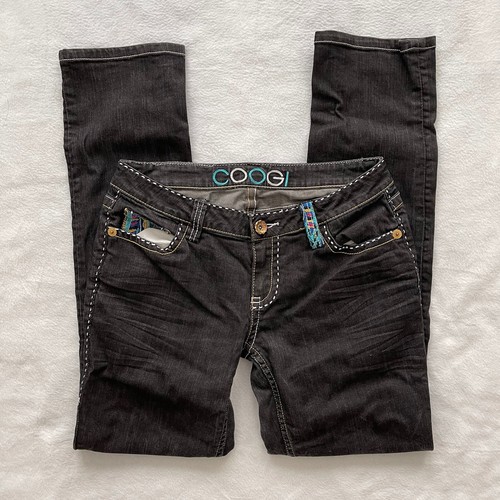Coogi Womens Skinny Embroidered Jeans 