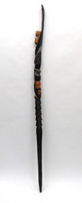 43" Hand Carved Painted Wood Walking Stick Cane Warrior Wood Bearded Snake Man
