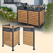 Clôture pour poubelles éléments de clôture acier avec/sans bacs à fleurs á choix