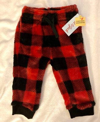 Pants Child Red &  Black Buffalo Fleece Plaid Joggers - Cat & Jack  Size18M Soft