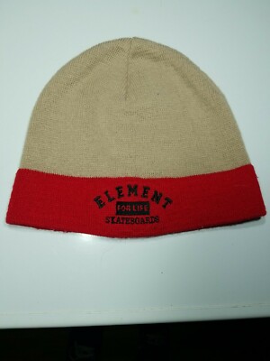 Element Skateboards Beanie ''For Life'' Tan And Red