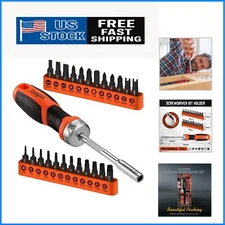 25-Piece Security Torx Screwdriver Bit Set with Magnetic Ratcheting Driver