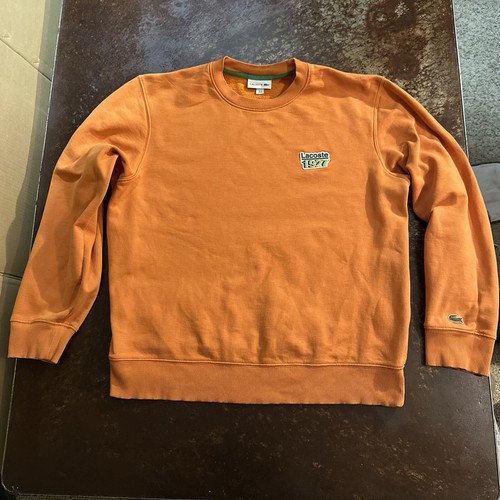 Lacoste Mens Crew Neck Vintage 1927 Badge Fleece Sweatshirt US XL NICE RARE $125 - Picture 2 of 10