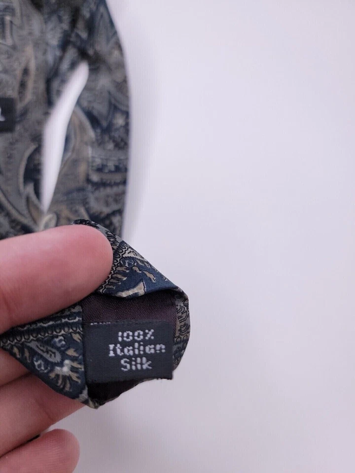 Corbata formal Henry Grethel para hombre 57"Lx3,75"W azul marino/gris Foto 4 de 4