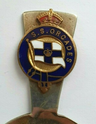  Orient Steam Navigation Company S.S Orcades Souvenir Teedose Löffel Emaille KC
