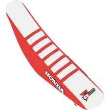 D'Cor Visuals Seat Cover Red/White Red Ribs Hon | 30-10-504