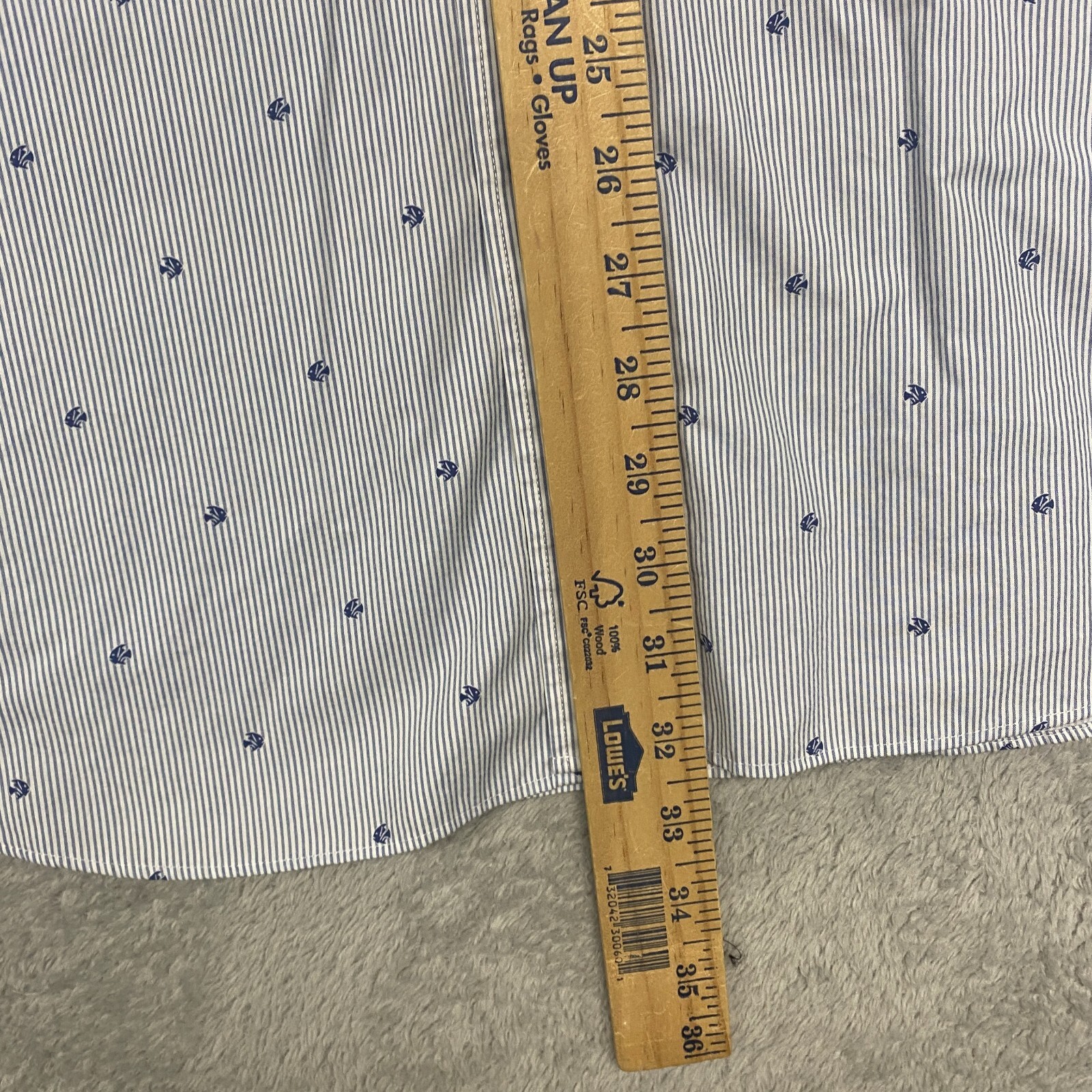 Tommy Hilfiger Shirt Mens 17 Blue Stripe Fish Button Dress Regular No Iron 34/35 thumbnail 4