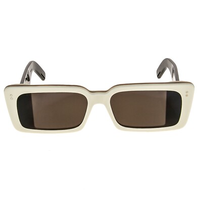 GUCCI AUTHENTIC 0543 Ivory Black Chunky Geometric Sunglasses