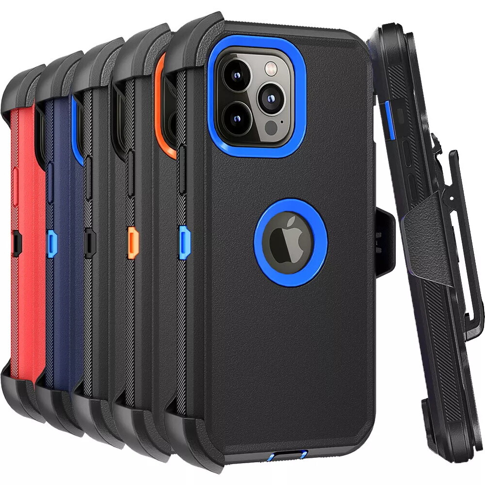 iPhone 11 to 16 Pro Max Shockproof Defender Case with Belt Clip