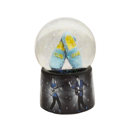 Elvis Snowglobe - blaue Wildlederschuhe