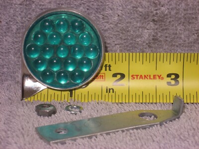 SCHWINN GREEN REFLECTOR WALD 1½'' with BICYCLE BIKE HANDLEBAR BAR MOUNT BRACKET
