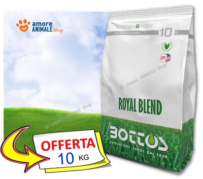 Semi Per Prato Bottos MasterGreen Royal Blend - Miscela Di Loietti, Per Aree Sportive, Dosaggio 30-35 Gr/mq, Confezione 10 Kg