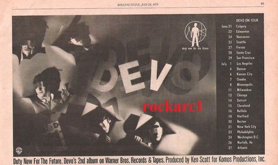 DEVO USA Tour Dates 1979 UK Press ADVERT 10x6 inches