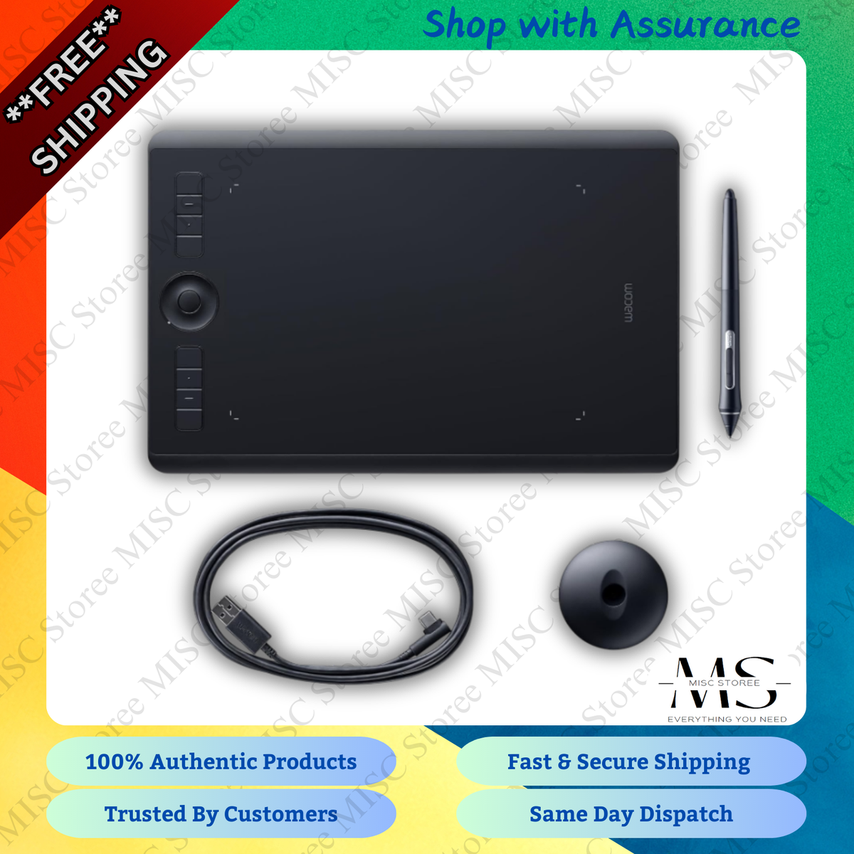 Wacom Intuos Pro M (Medium) – Black Bluetooth Drawing Tablet