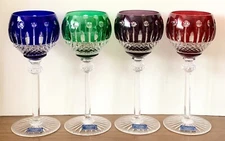 GODINGER King Louis Hock Wine Crystal Legends Cut-to-Clear Red Blue Purple Green