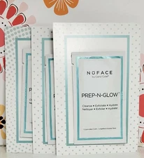 Lot Of 3 Nuface Prep-N-Glow Cleansing Cloths Facial Cleanser NEW