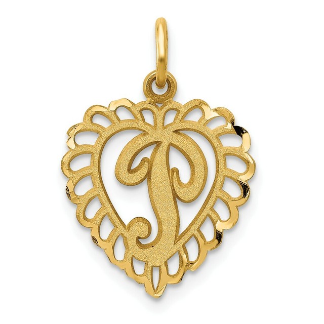 14k 14kt Yellow Gold Initial P Charm PENDANT 23 mm X 15 mm eBay