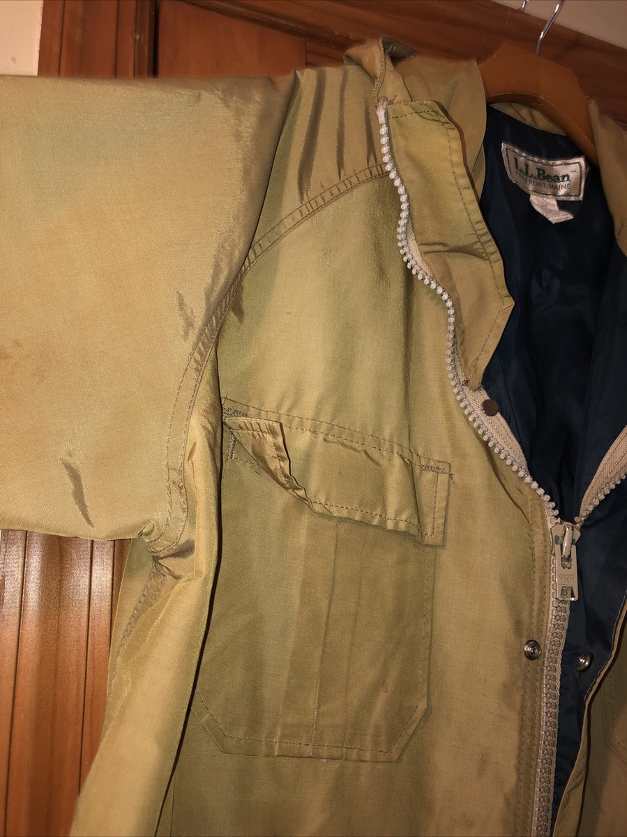 Vintage LL Bean Jacket Mens Large Tan Parka 1980s Wind Rain Vintage LL Bean Jacket Mens Large Tan Parka 1980s Wind Rain