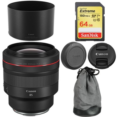 Canon RF 85mm f/1.2L USM Lens + SanDisk 64GB UHS-I SDXC Memory Card