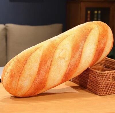 Bread Print Pillow Plush Toy 19'' Stuffed Animal Toddler Doll Gift Kids
