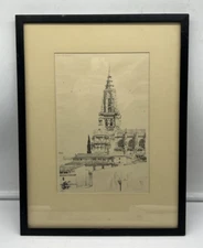 VINTAGE ARCHITECTURAL ENGRAVING KENNETH JOHN CONANT (1894-1984)