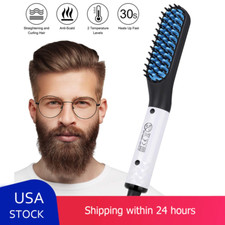 Men  s Hair Comb Quick Beard Straightener Curler Hair Styling Tool USA Warehouse