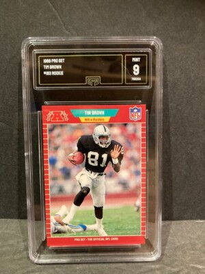 1989 Pro Set Tim Brown #183 Rookie Card RC GMA 9 MINT Los Angeles ...