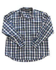 Nautica Dress Shirt Men Plaid Long Sleeve Button Up Shirt Size 2XL XXL Slim