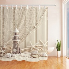 Anpahow Cute Kids Nautical Fabric Shower Curtain Extra Long 84 inch 72x72"