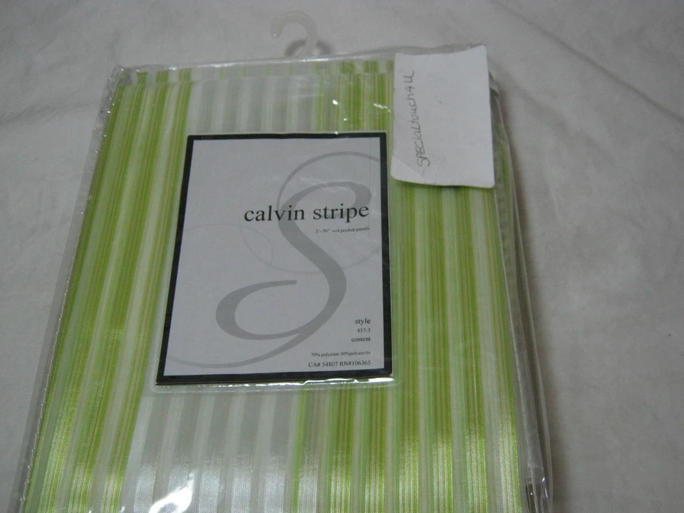Panel de bolsillo Softline Home Fashions Calvin Stripe Rod 2 (55x96) verde claro blanco Foto 2 de 4