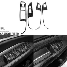Real Carbon Fiber Interior Window Lift Switch Panel Cover For Acura MDX 2014-20