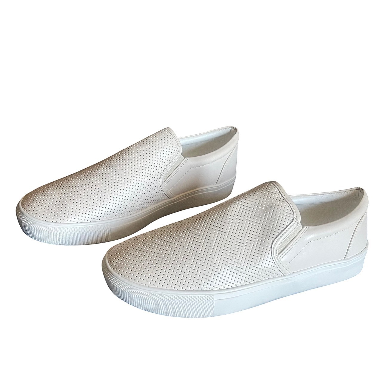 SAOLA Sneakers donna ecopelle traforata beige tomaia suola bianca casual comode 8