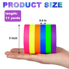 GEYYANG Spike Tape, 6-Pack Colored Gaffers Tape 1/2 Inch X 11 Yards, Black Li...