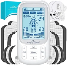 TENS EMS Unit Muscle Stimulator Pain Relief 24 Modes Rechargeable Dual Channel