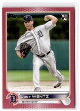 2022 Topps Update Joey Wentz RC #US295 Mother's Day Hot Pink #/50 Detroit Tigers