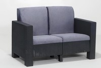 Moderner Grauer 2-Sitzer Edle MöBel Gartensofa Luxus GartenmöBel