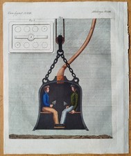Taucherglocke - Bertuch Originaldruck Koloriert - 1792