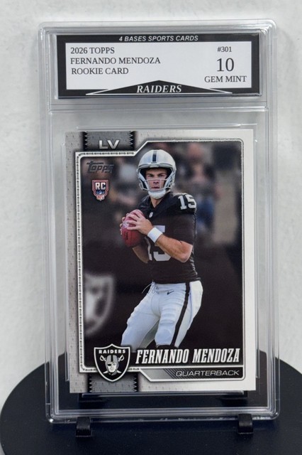 2026 Topps Fernando Mendoza Las Vegas Raiders Rookie Card #301 Graded 10