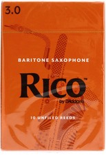 D'Addario Rico Baritone Saxophone Reeds - 3.0 10-pack 