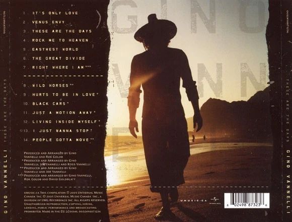 GINO VANNELLI - THESE ARE THE DAYS - CD ALBUM - UNIVERSAL MUSIC CANADA - 2005 - Bild 2 von 2