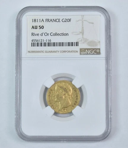 1811 A France 20 Francs Gold Rive d'Or Collection AU50 NGC *9264