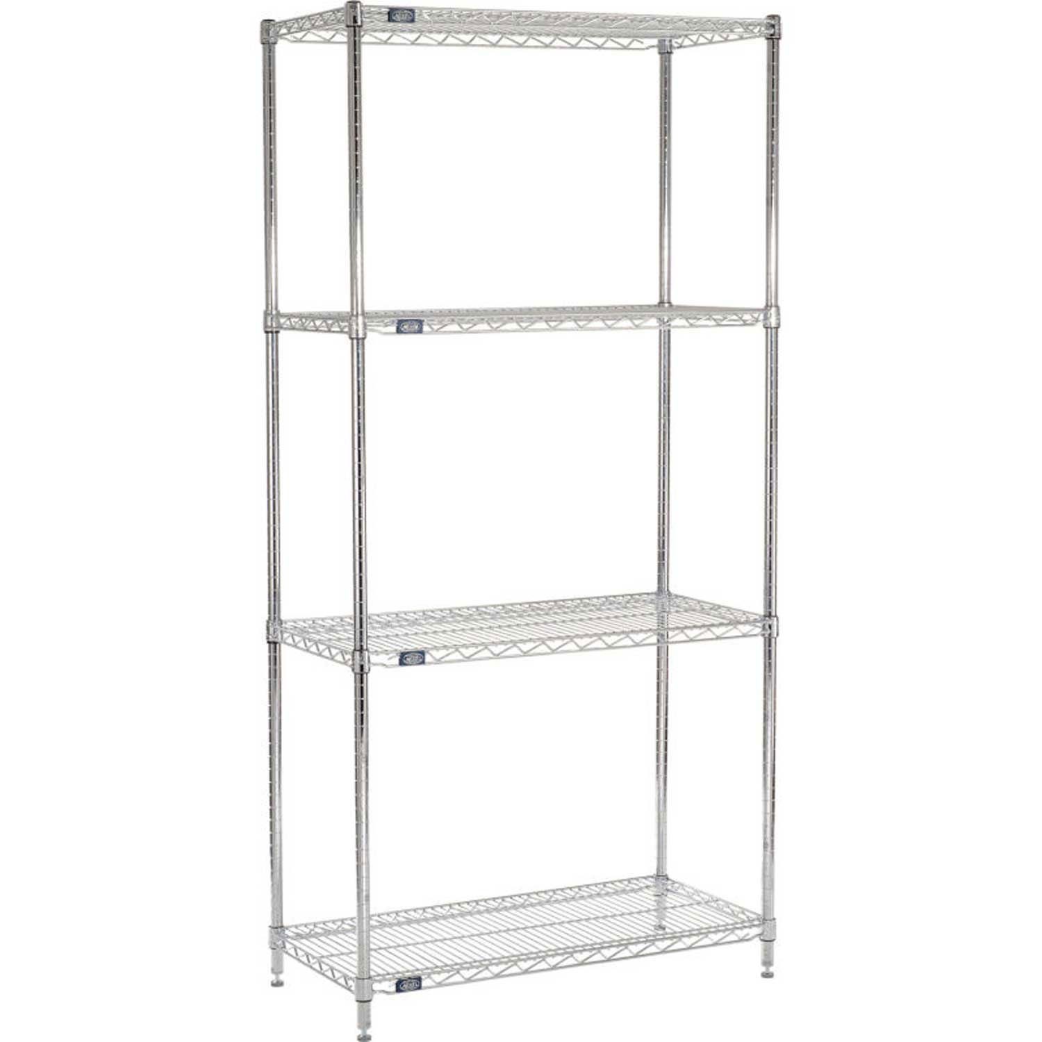 Nexel 5 Tier Chrome Wire Shelving Starter Unit 42"W x 21"D x 74"H