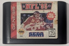 NFL '95 Sega Genesis Cleaned and Tested Working label wear