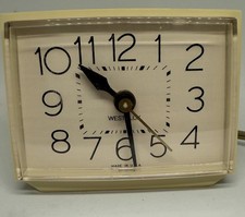 Vtg Westclox Electric Alarm Clock Bold II Ant White 22189 Made in USA TESTED